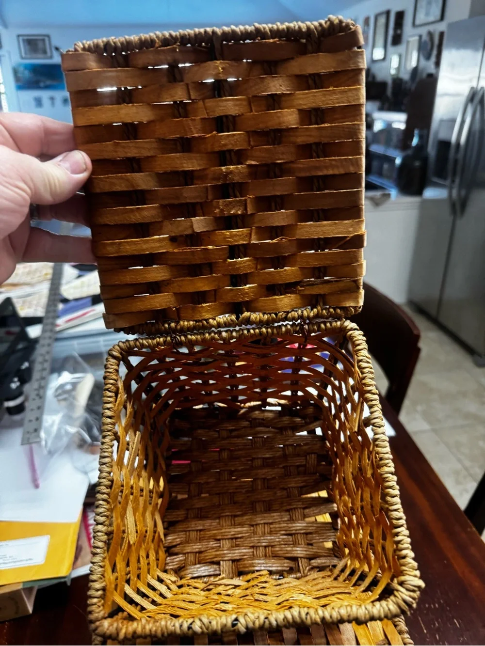 Woven Rattan Storage Basket Set - Natural Brown